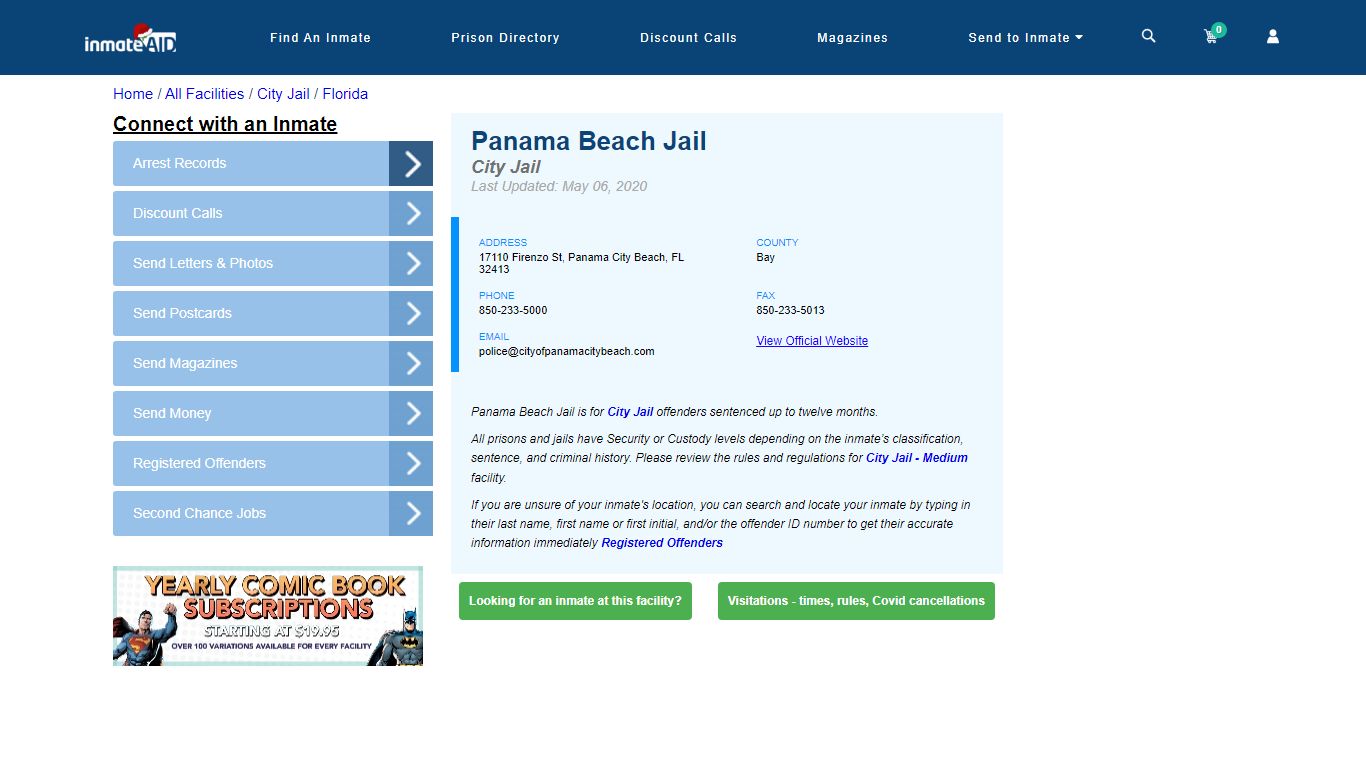 Panama Beach Jail | Inmate Locator
